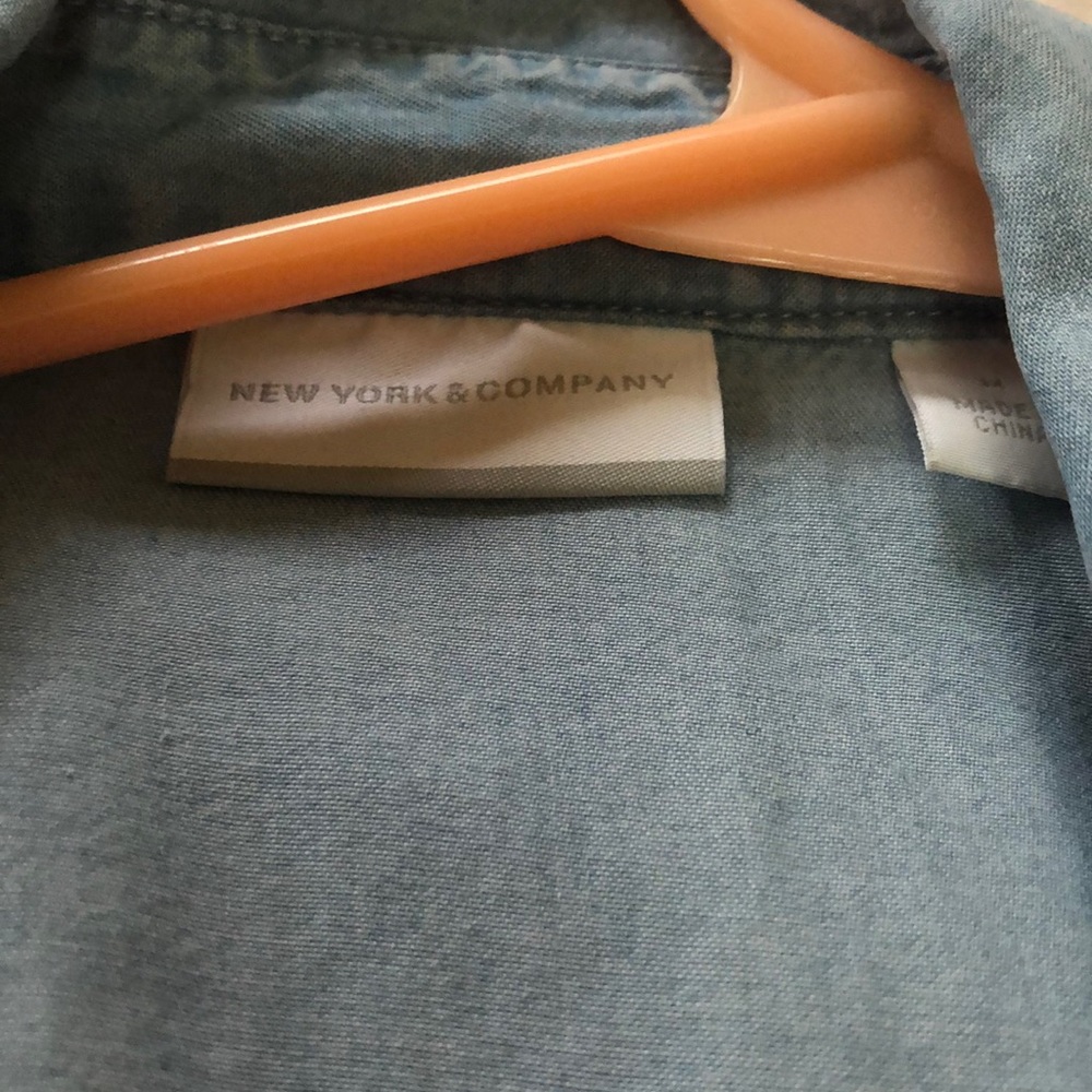 Jean dress, sleeveless.